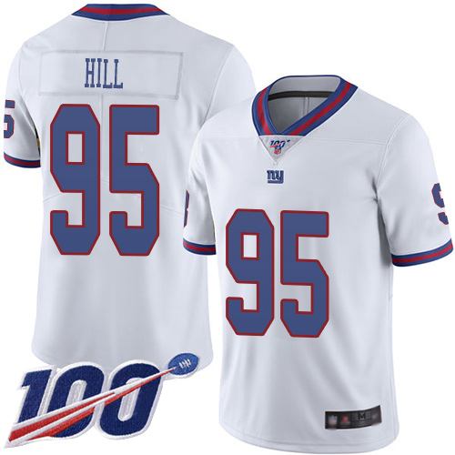 Men New York Giants #95 B.J. Hill Limited White Rush Vapor Untouchable 100th Season Football NFL Jersey->youth nfl jersey->Youth Jersey